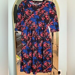 MaxMara Weekend Long Sleeve Dress in Blue and Red Floral